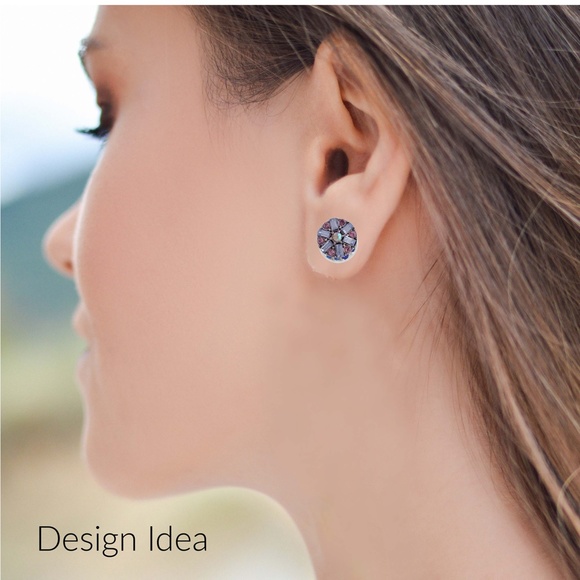 Snap Charm Stud Post Earrings for Mini Snap 12mm - Picture 2 of 2